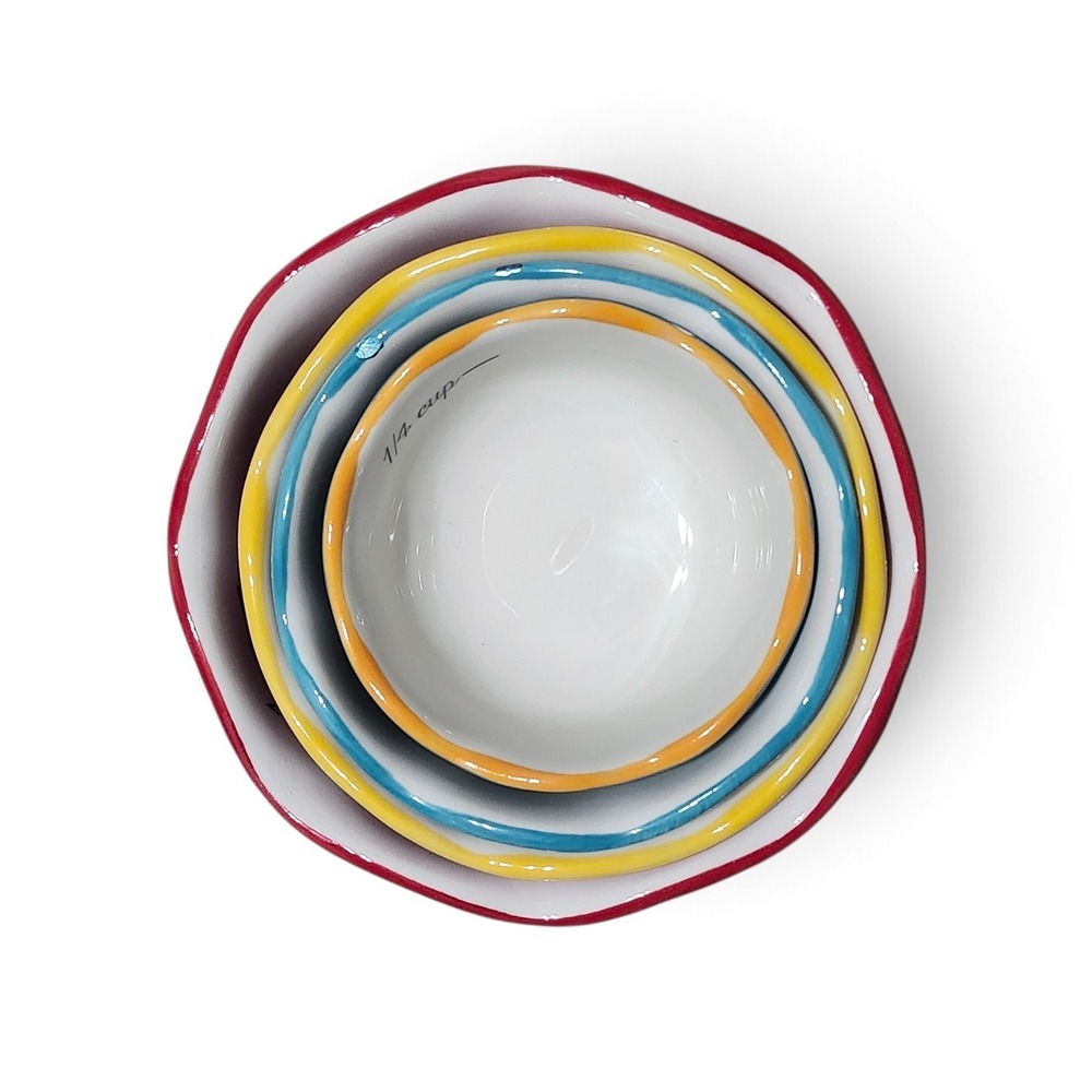 The Pioneer Woman Gisela 4-Piece Ceramic Nesting Measuring Cups Prep Bowls Set